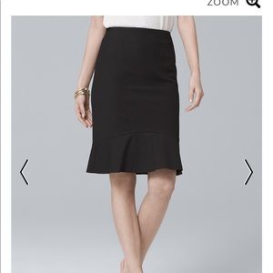 WHBM White House black market 8 flounce black skirt